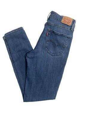 LEVI'S 721 HIGH RISE Skinny Blue Jeans 29 Stretch Indie Sleek Minimalist Staple